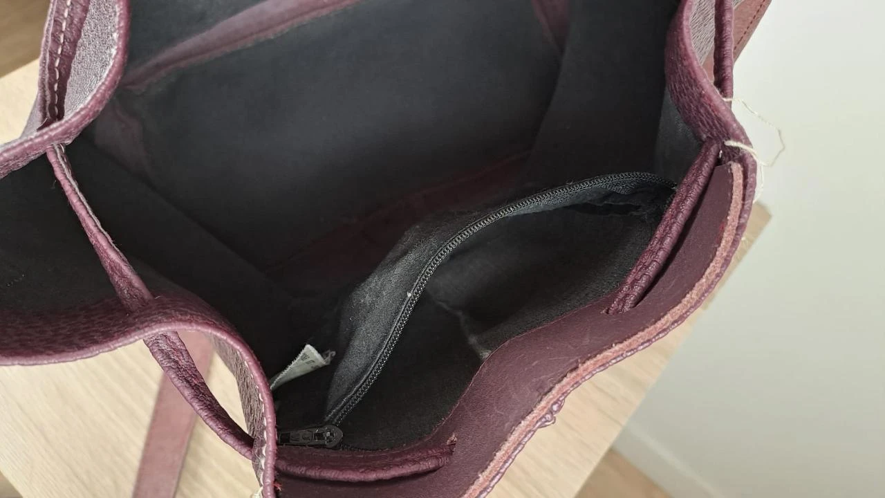 Trekkoordtas / Paquetage Paris / Vintage / Bordeaux / Dames / Leer / SV10 – photo 4